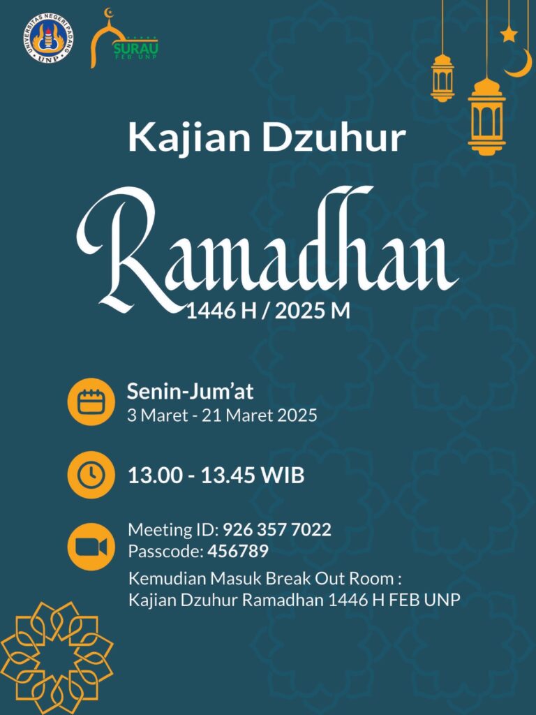 Kajian Zuhur Ramadhan 1446 H FEB dan Vokasi UNP Digelar Secara Daring